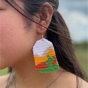 Crochet Western Cactus Dangle Earrings